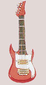 Dollhouse Miniature 4" Electric Guitar Ornament, Red